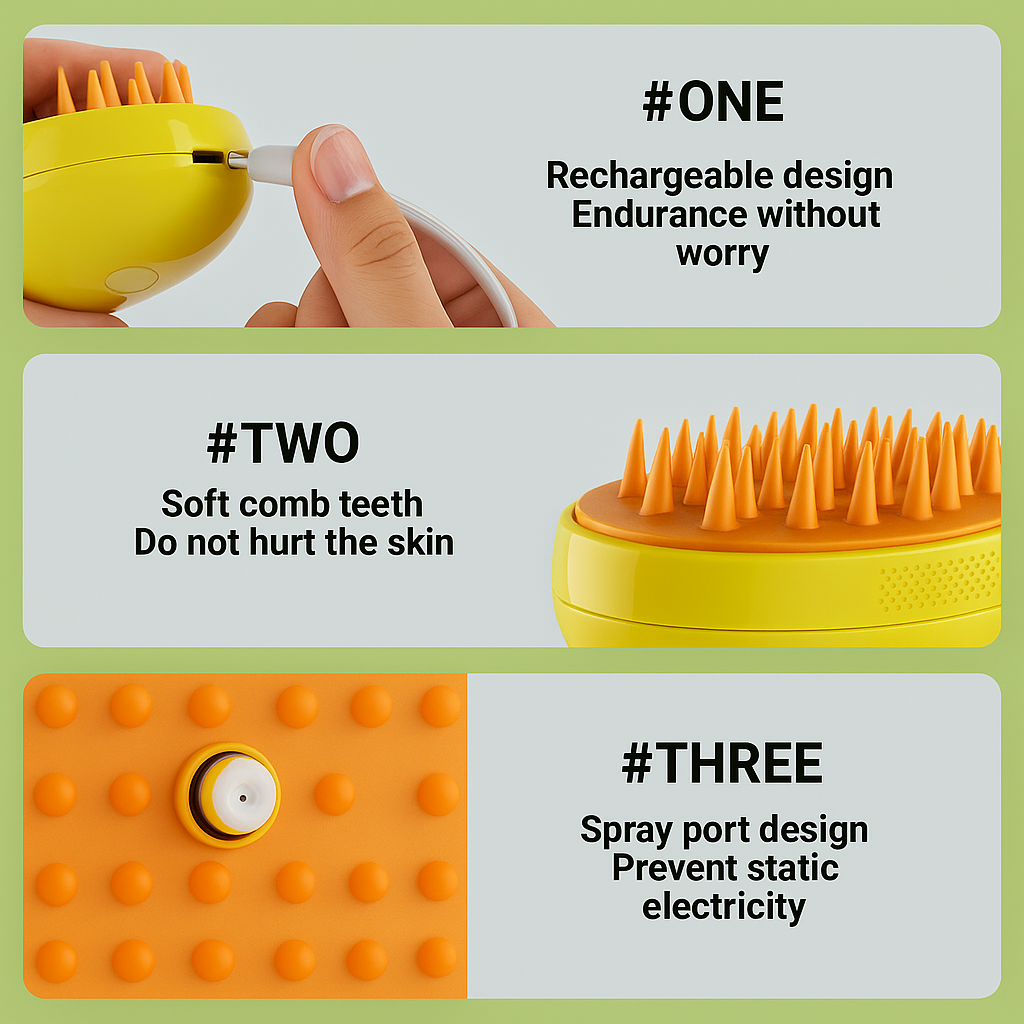 PawMist Pro (3 in 1 Electric Steam Pet Brush)